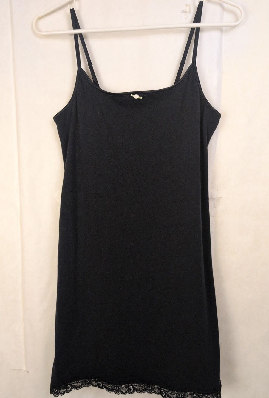 Inner Self black lace trim Cami slip dress Size Small Y2K Whimsigoth Dainty
